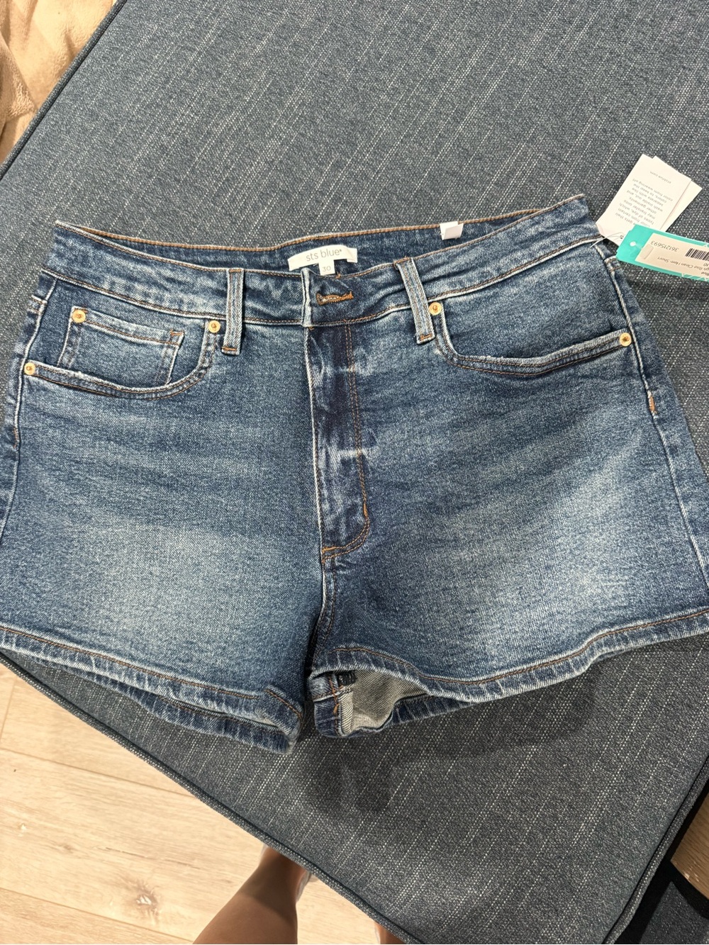 STS Blue Women's Denim Cutoff Shorts in Medium Blue Wash